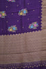 Banarasi Tussar -Purple zigzag Border thumbnail