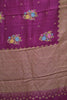Banarasi Tussar -Wine zigzag Border thumbnail