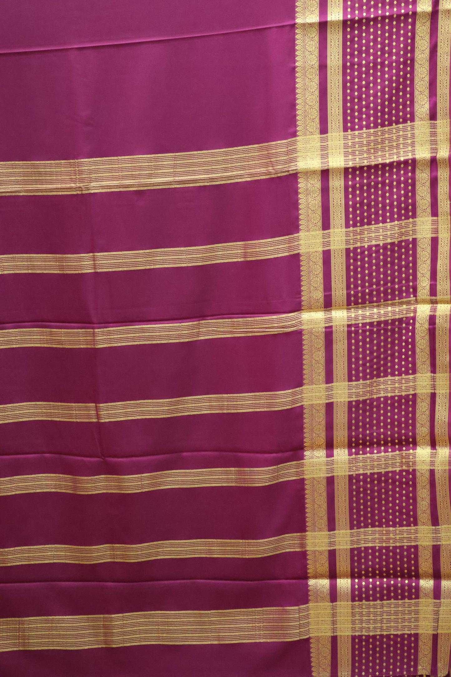 Semi Mysore Silk - Wine Plain Dot