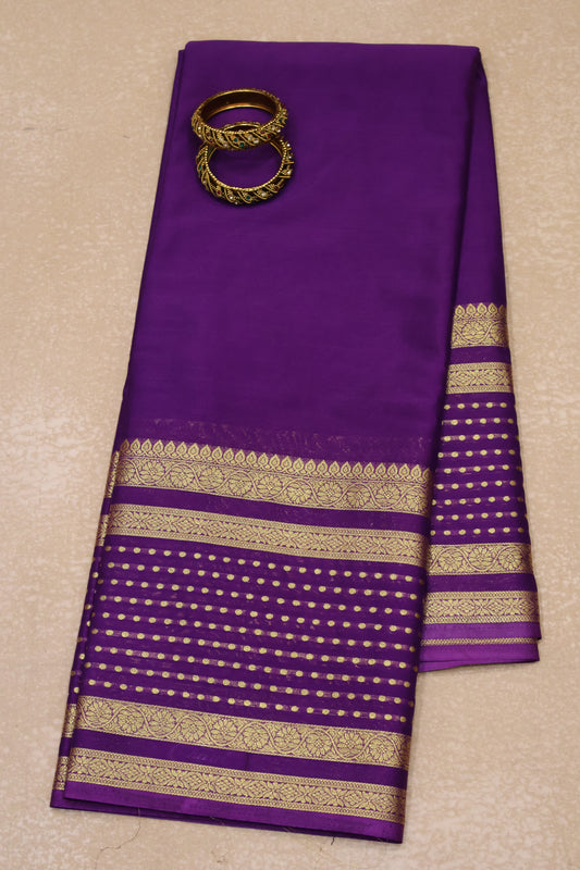 Semi Mysore Silk - Light Voilet Plain Dot