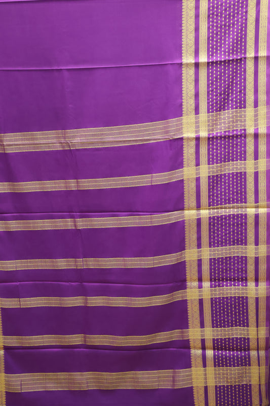 Semi Mysore Silk - Light Voilet Plain Dot