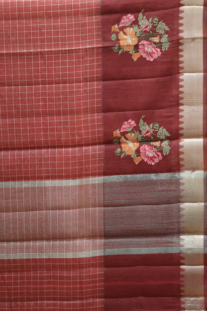 Mangal Giri Silk-Maroon Floral Print