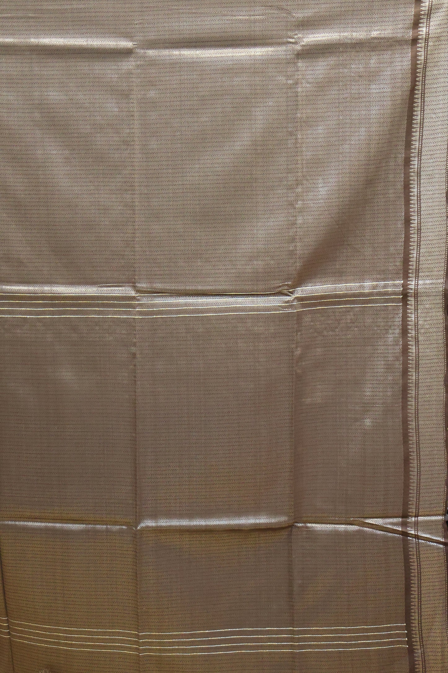 Bhagalpur Tissue-Brown Full Zari
