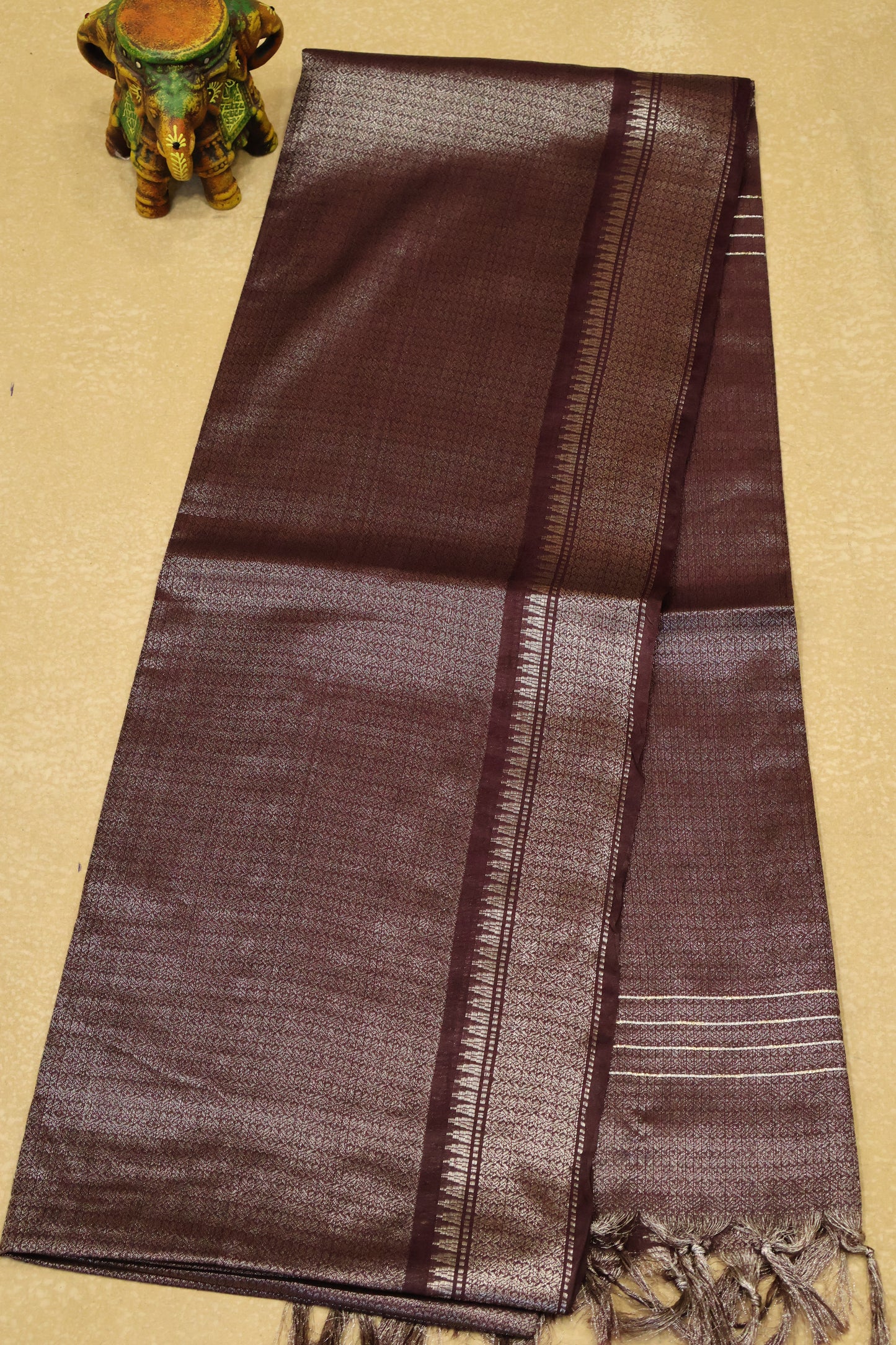 Bhagalpur Tissue-Wine Full Zari