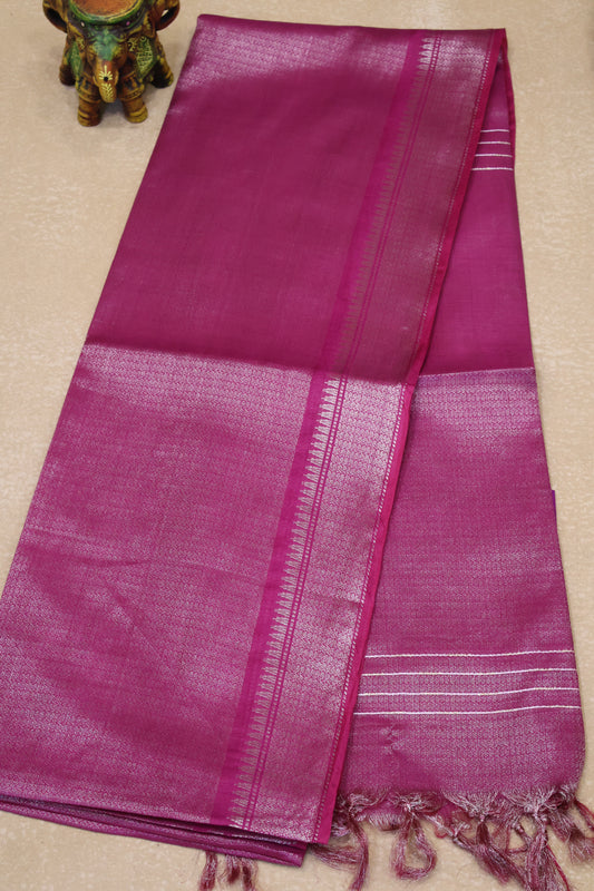 Bhagalpur Tissue-Rani Pink Full Zari