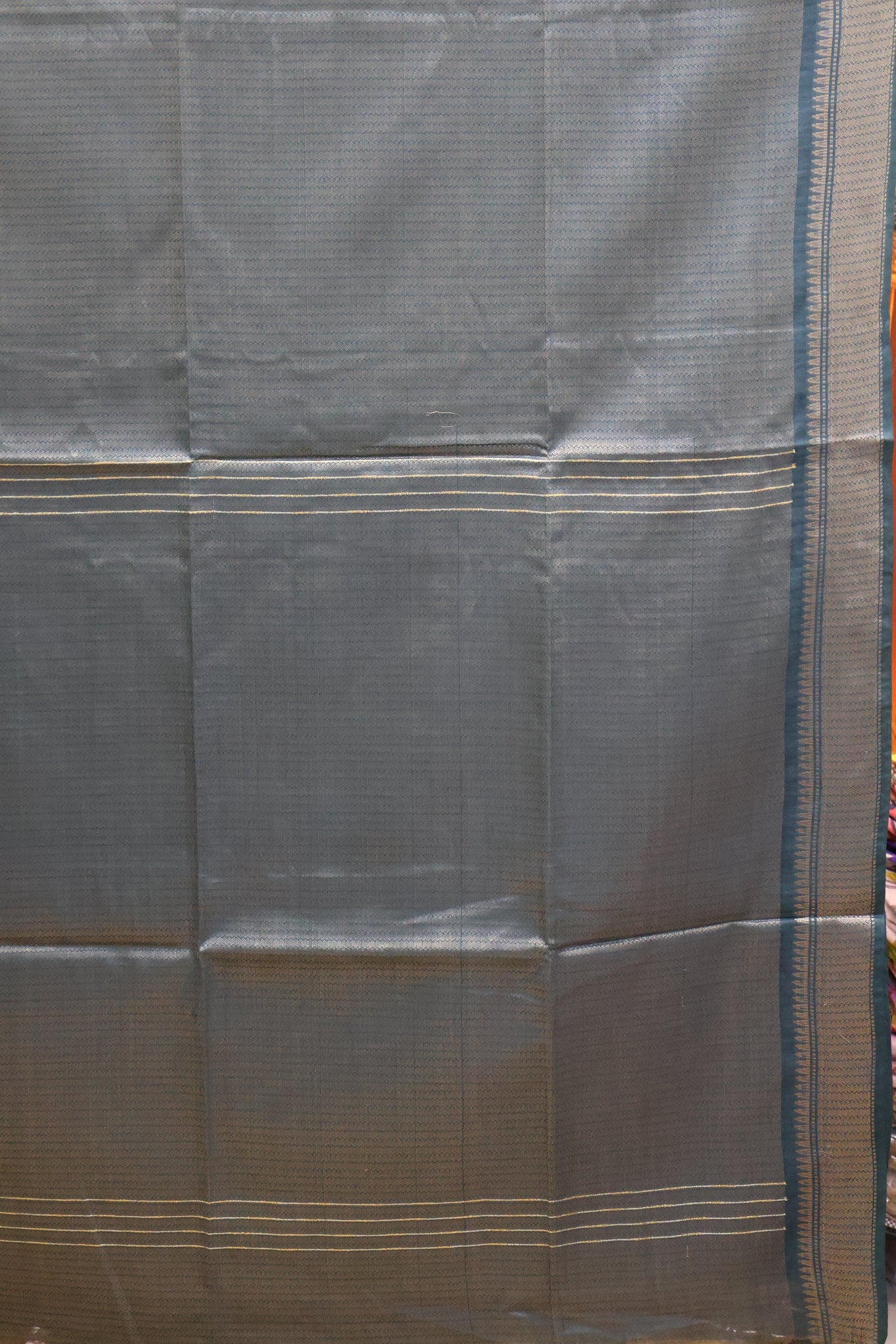 Bhagalpur Tissue-Peacock Blue Full Zari