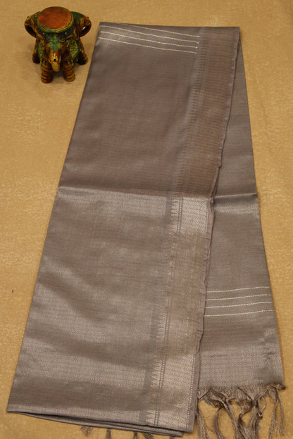 Bhagalpur Tissue- Silver Full Zari