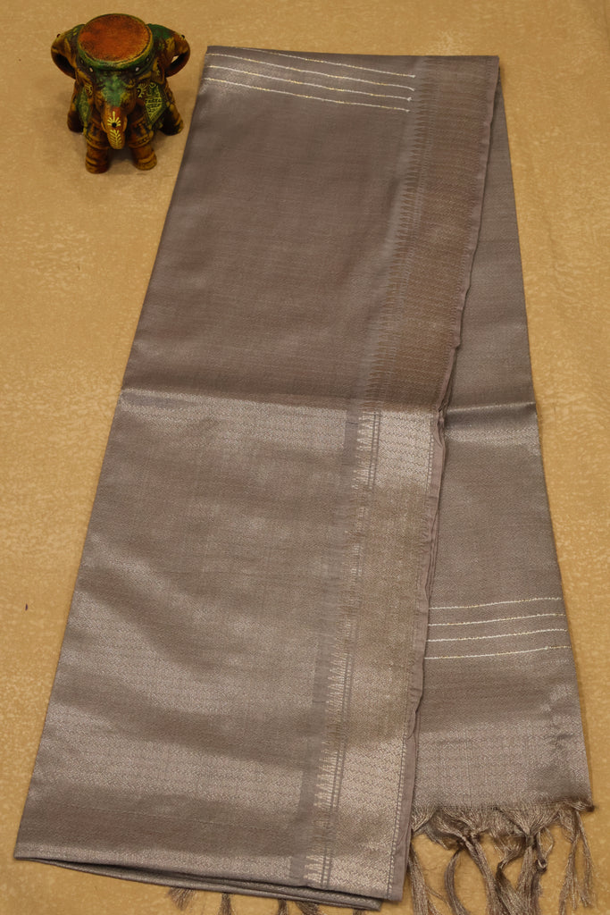 Bhagalpur Tissue- Silver Full Zari