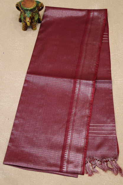 Bhagalpur Tissue- Red Full Zari