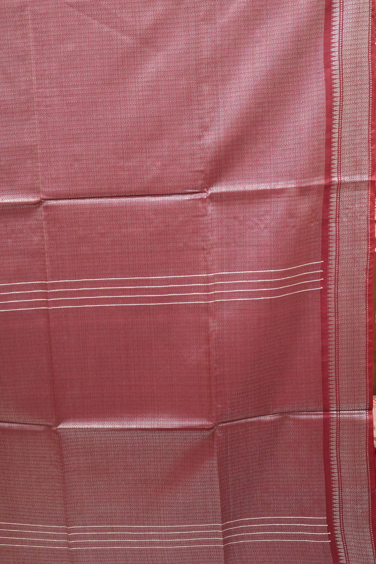 Bhagalpur Tissue- Red Full Zari