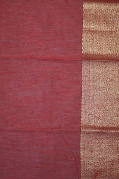 Bamboo Silk Saree-Sandal Flower Cut Work