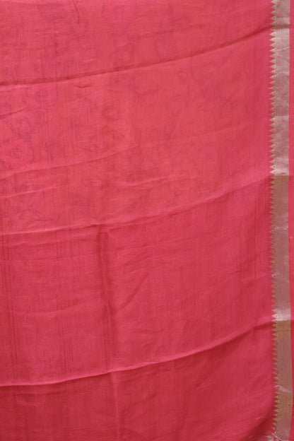Mangal Giri Silk Saree-Yellow Pink