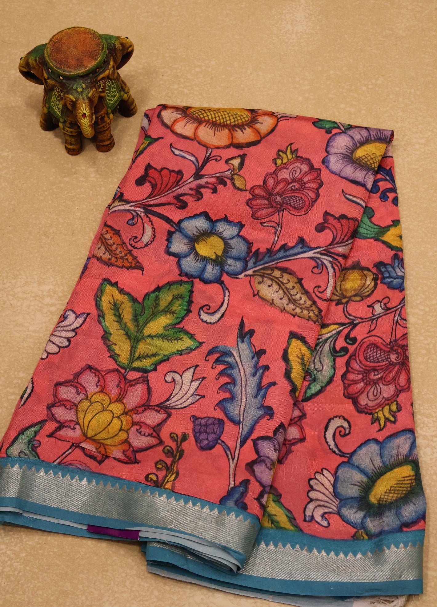 Mangal Giri Silk Saree- Pink Sky Blue