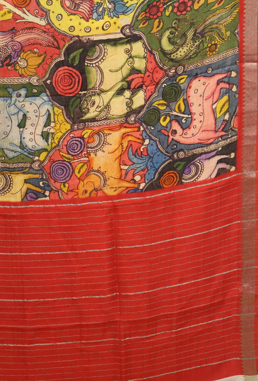 Mangal Giri Silk Saree-Multicolor-Pink