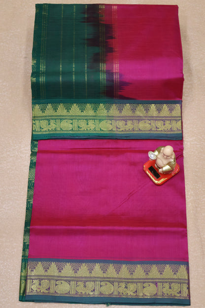 Silk Cotton Saree-Magenta