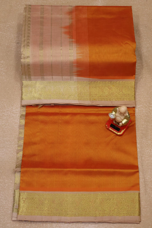 Silk Cotton Saree-Orange