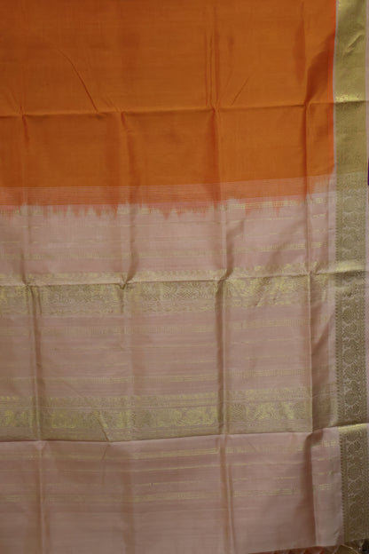 Silk Cotton Saree-Orange