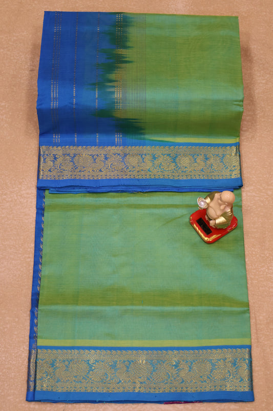 Silk Cotton Saree-Green