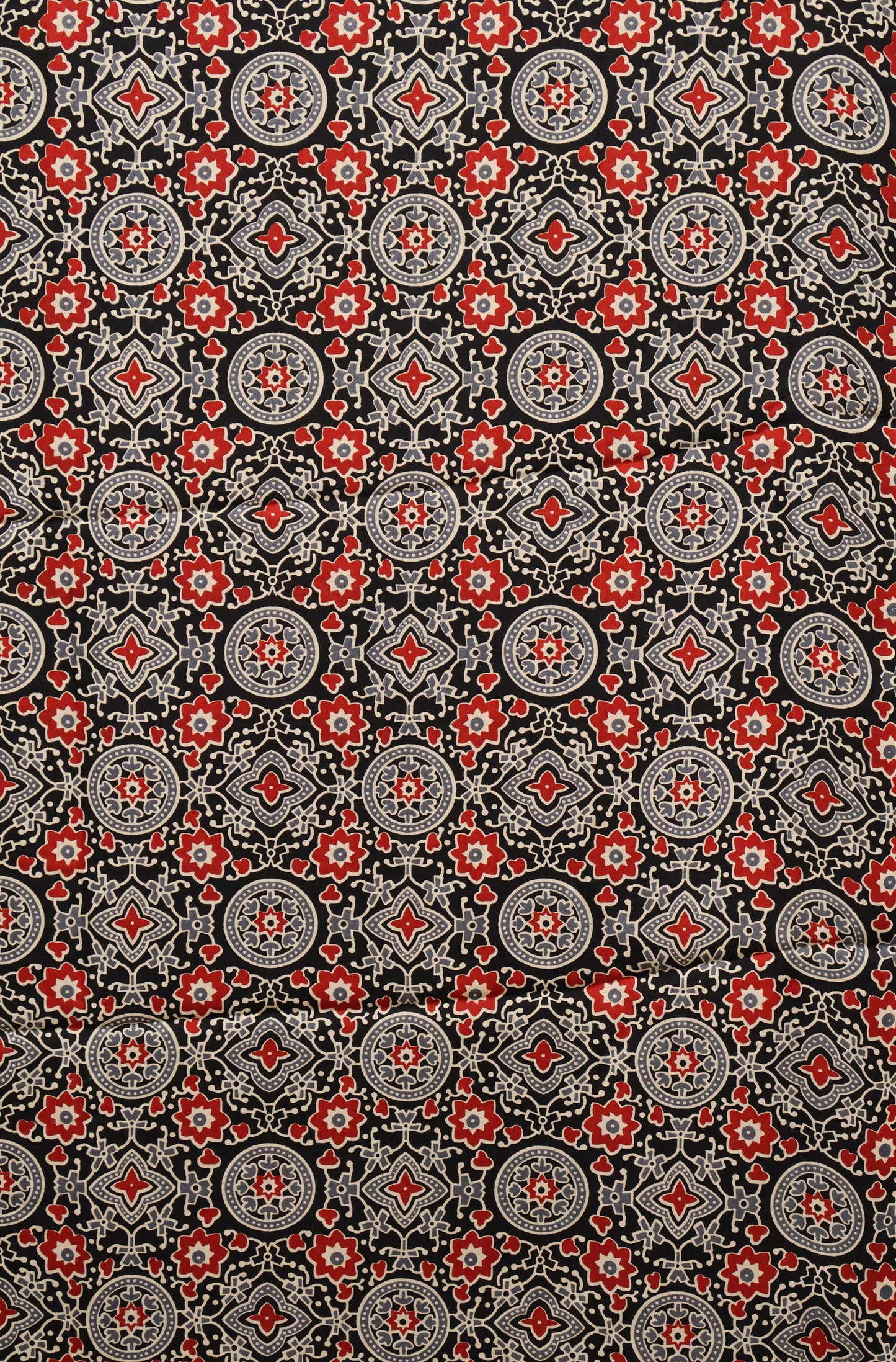 Modal Satin Saree-Black Dot Circle Pattern