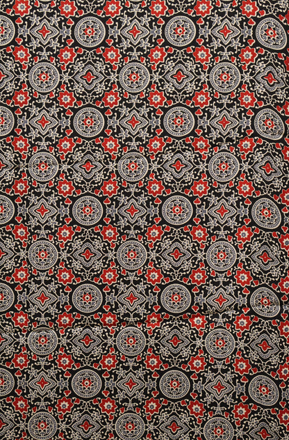 Modal Satin Saree-Black Dot Circle Pattern