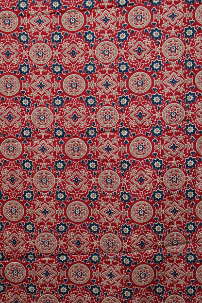 Modal Satin Saree-Red Dot Circle Pattern