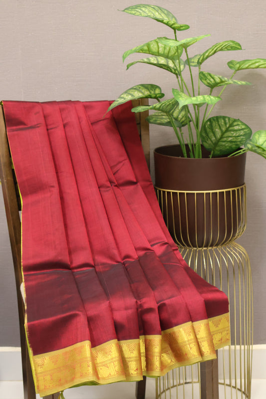 Silk Cotton Saree-Plain Maroon