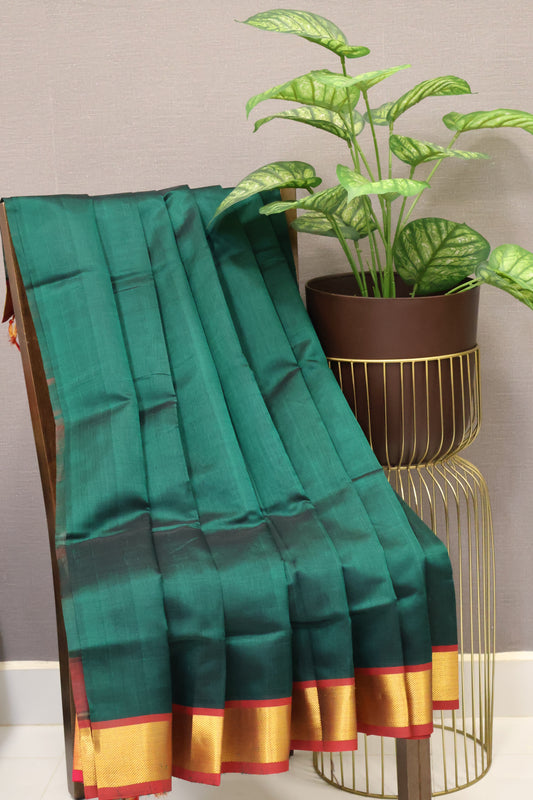 Silk Cotton Saree-Green