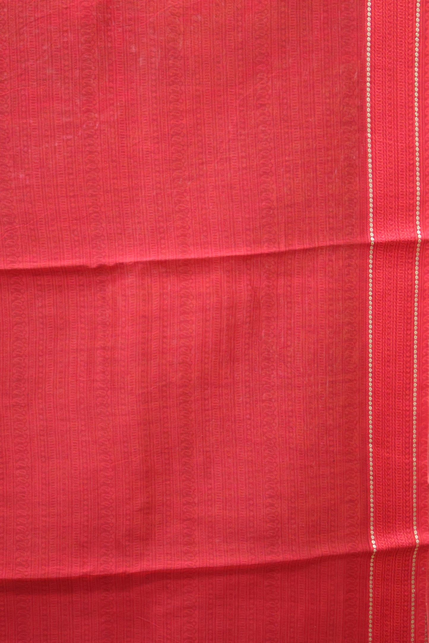 Pure Chanderi Saree -Red Floral Double Border