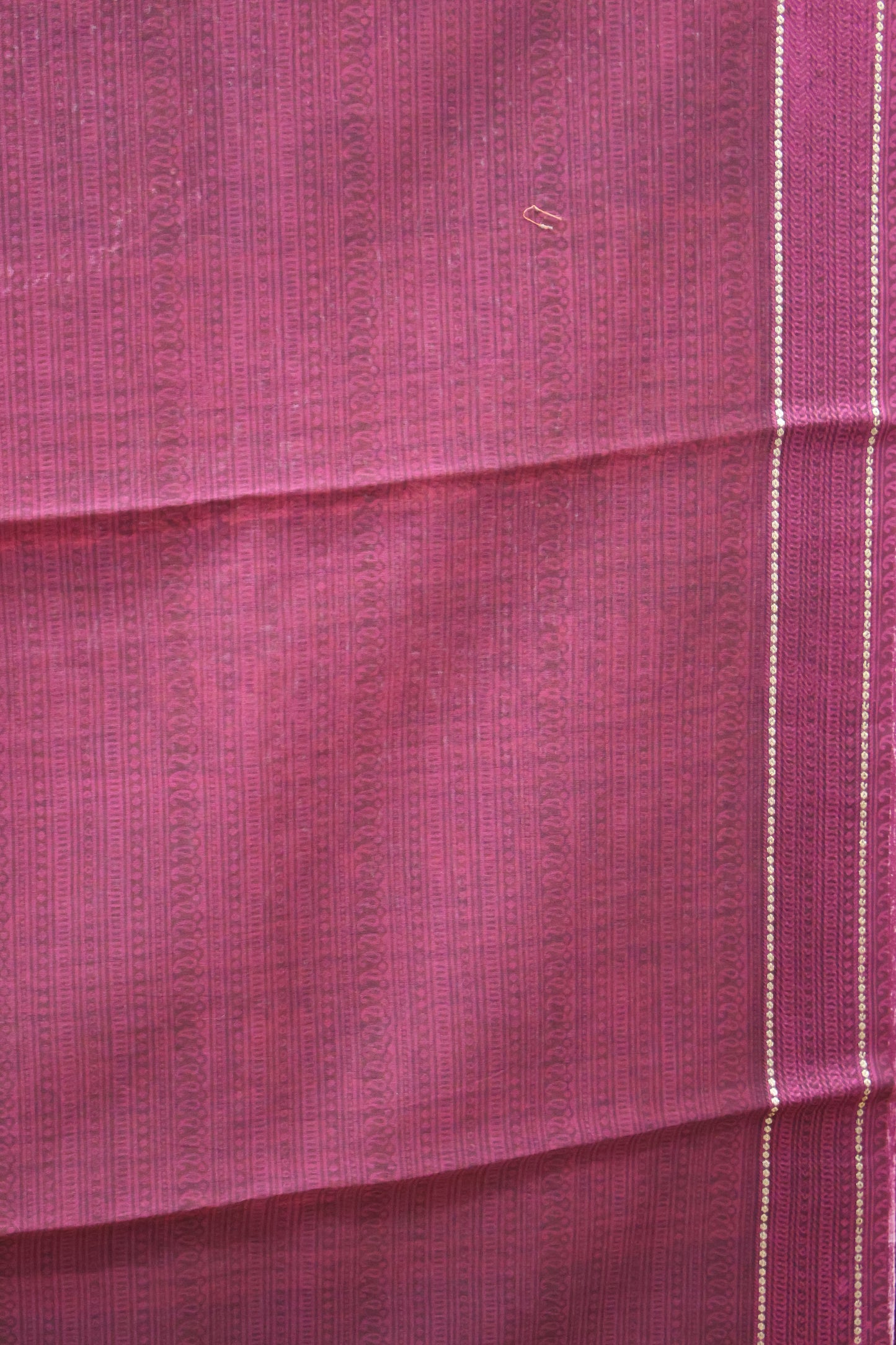 Pure Chanderi Saree -Wine Floral Double Border
