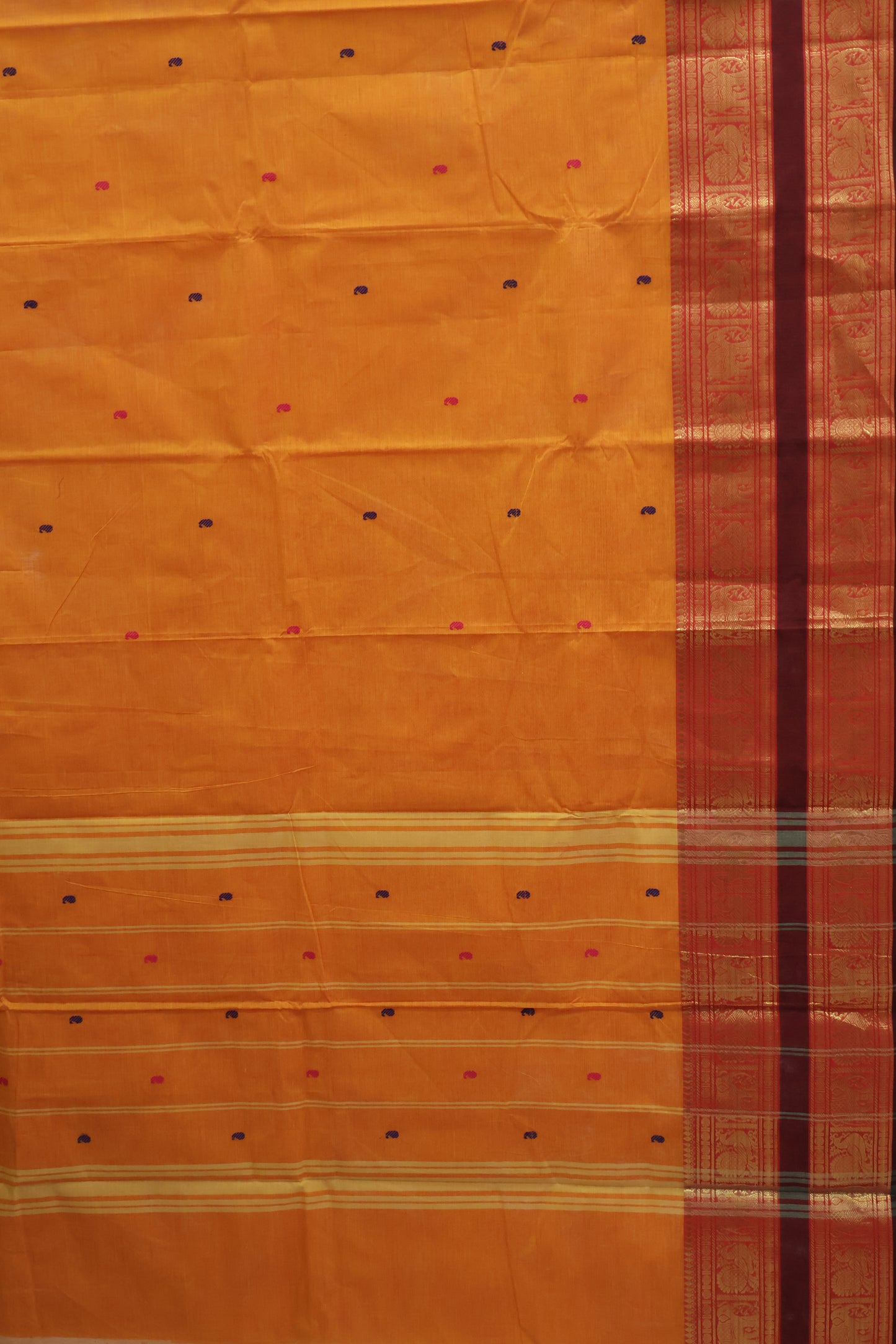 Chettinad Cotton Saree - Orange
