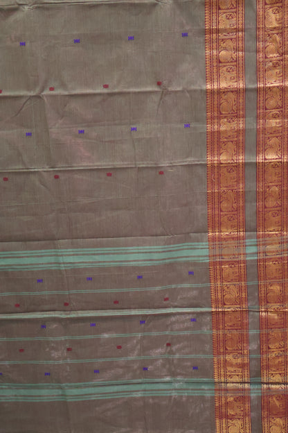 Chettinad Cotton Saree - Army Green