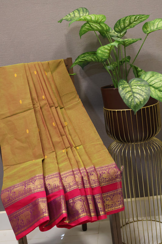 Chettinad Cotton Saree -Manthulir Green