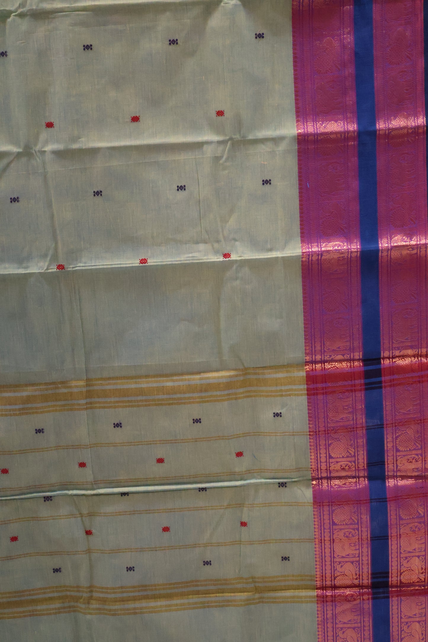 Chettinad Cotton Saree -Pista Green