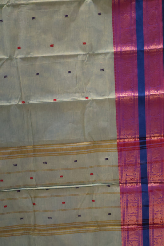 Chettinad Cotton Saree -Pista Green