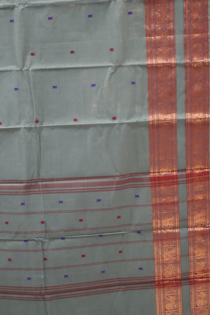 Chettinad Cotton Saree -Hunter Green