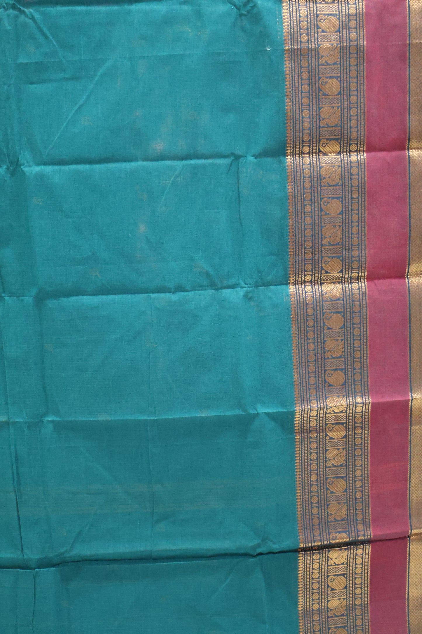 Chettinad Cotton Saree -Peacock Green