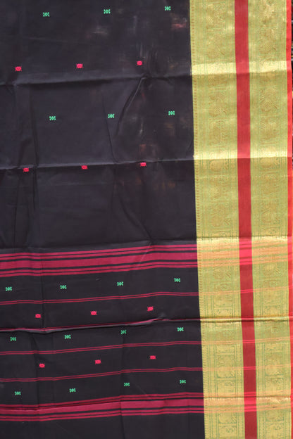Chettinad Cotton Saree -Black Green