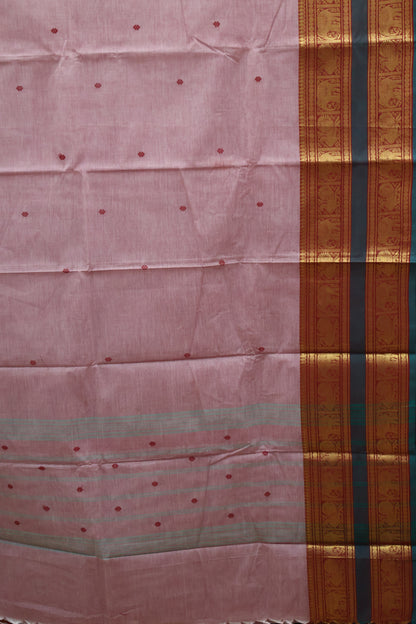 Chettinad Cotton Saree -Coral Pink