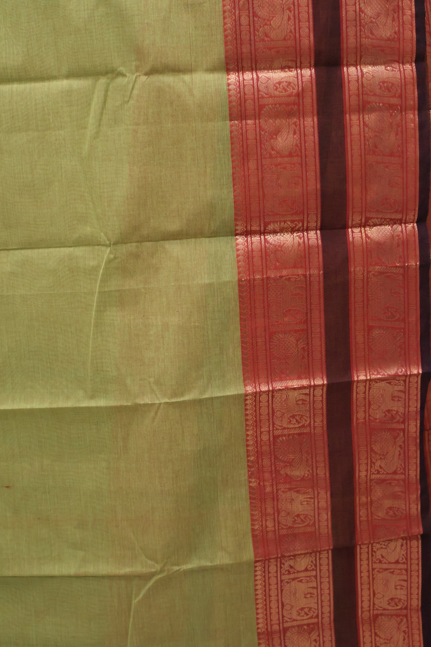 Chettinad Cotton Saree -Apple Green