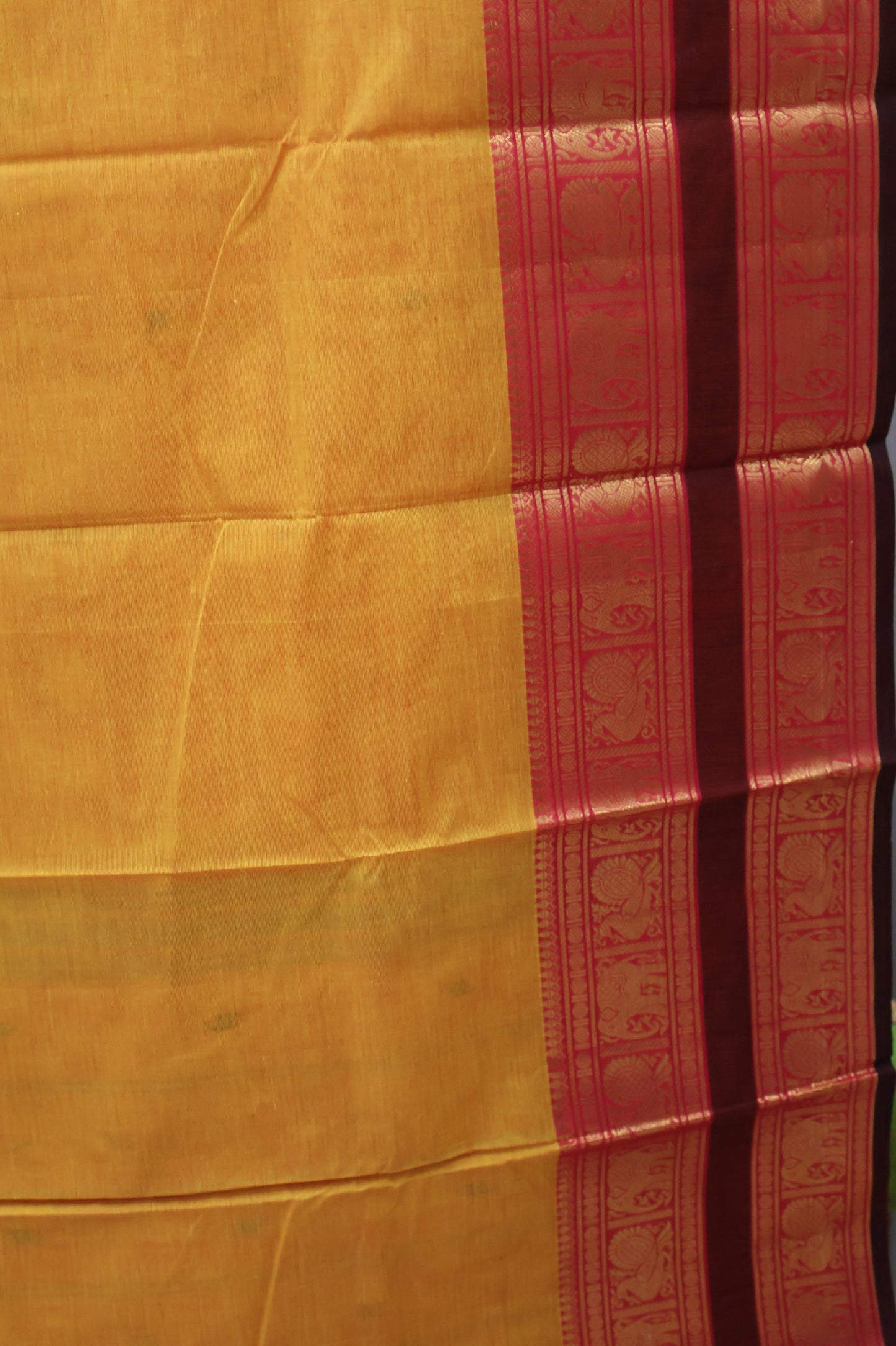 Chettinad Cotton Saree -Mango Yellow