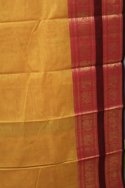 Chettinad Cotton Saree -Mango Yellow