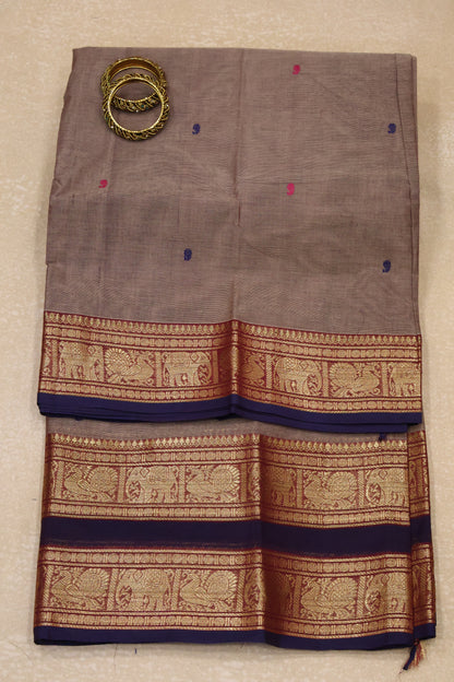 Chettinad Cotton Saree -Lite Brown