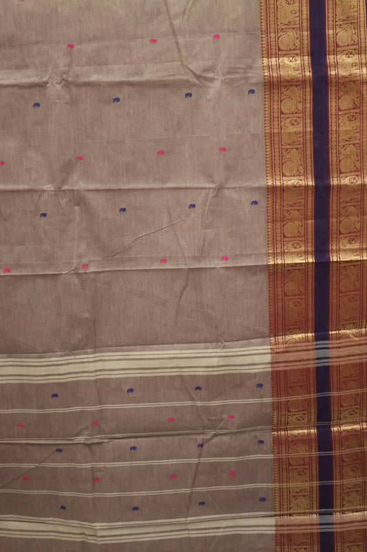 Chettinad Cotton Saree -Lite Brown