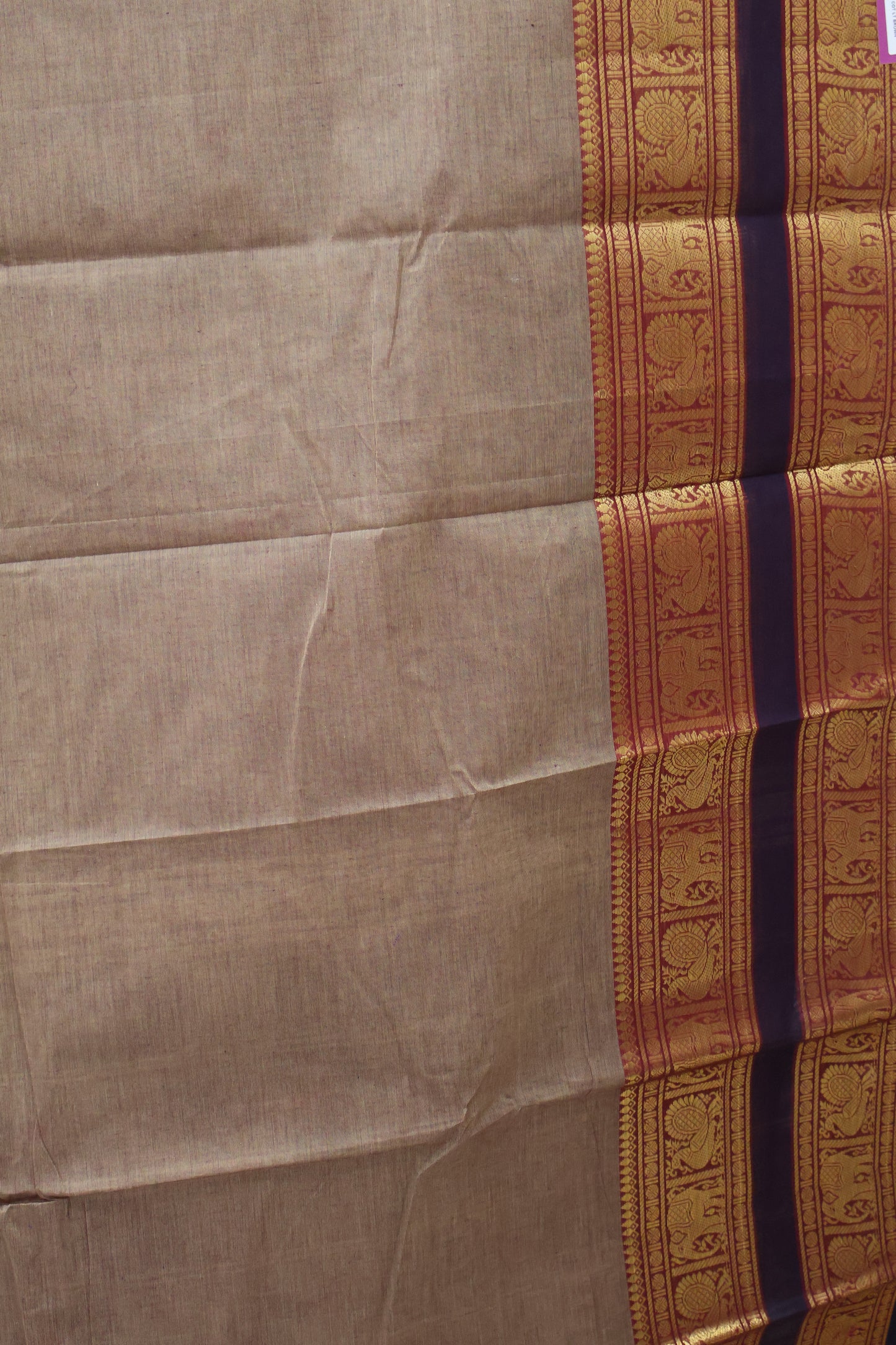 Chettinad Cotton Saree -Lite Brown