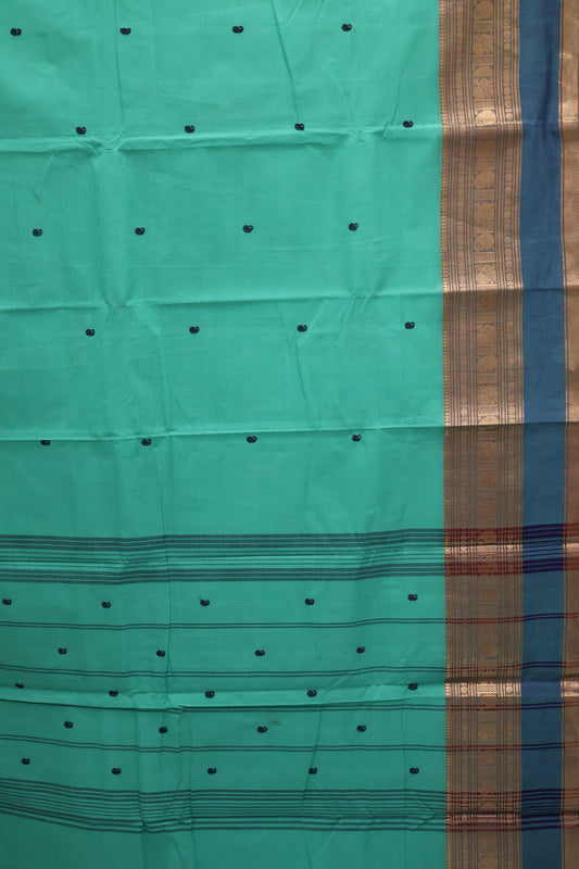 Chettinad Cotton Saree -Aqua Marine