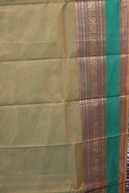 Chettinad Cotton Saree -Olive Green