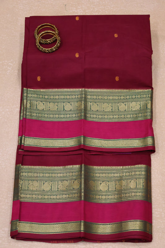 Chettinad Cotton Saree -Maroon