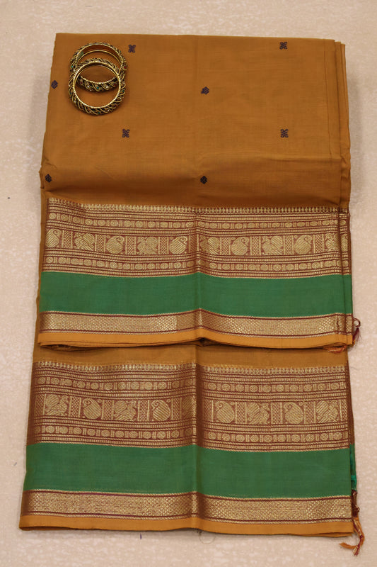 Chettinad Cotton Saree -Mustard