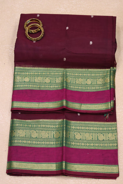 Chettinad Cotton Saree -Araku with Pink