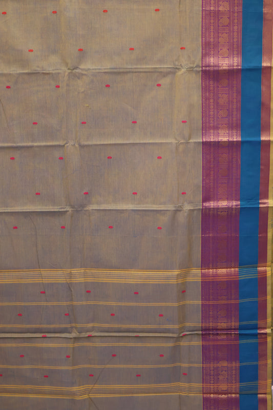 Chettinad Cotton Saree -Muted Olive